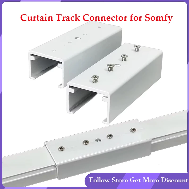 

High Quality Aluminium Electric Curtain Track Rail Joint Connector Joint Accessories for Dooya/for Somfy Track Rail
