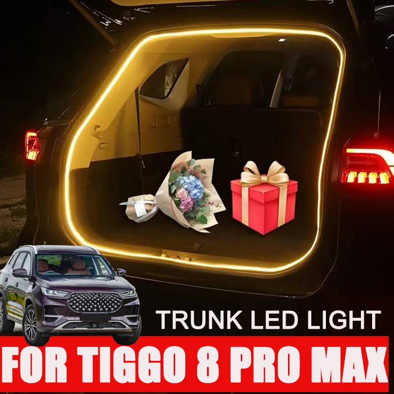 

Для CHERY TIGGO 8 Pro Max 2023 2024 TIGGO8 PRO MAX Задний багажник, светодиодные полосы, декоративная лампа, полоса, автоматический свет