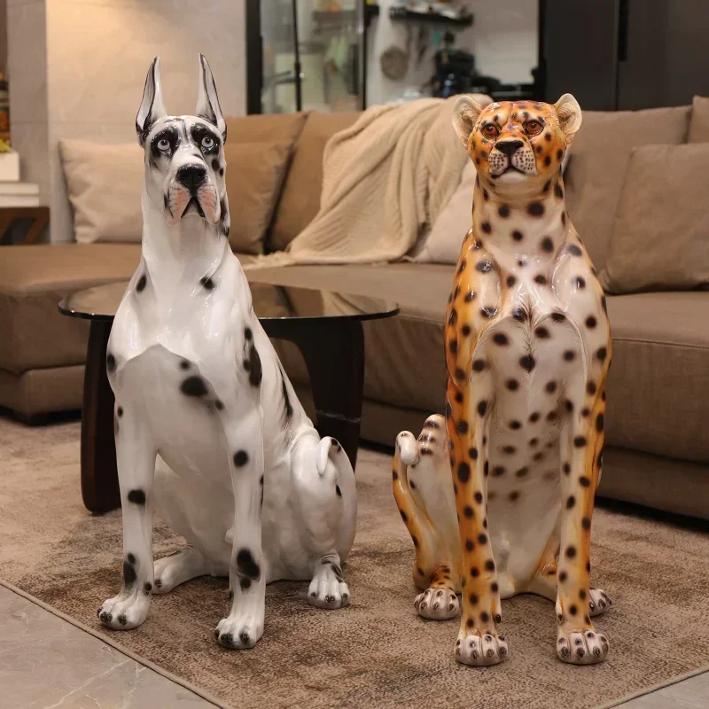 Simulation Dog Large Floor Ornament, Home Living Room Simple Creative Decoration, Opening Housewarming Gift