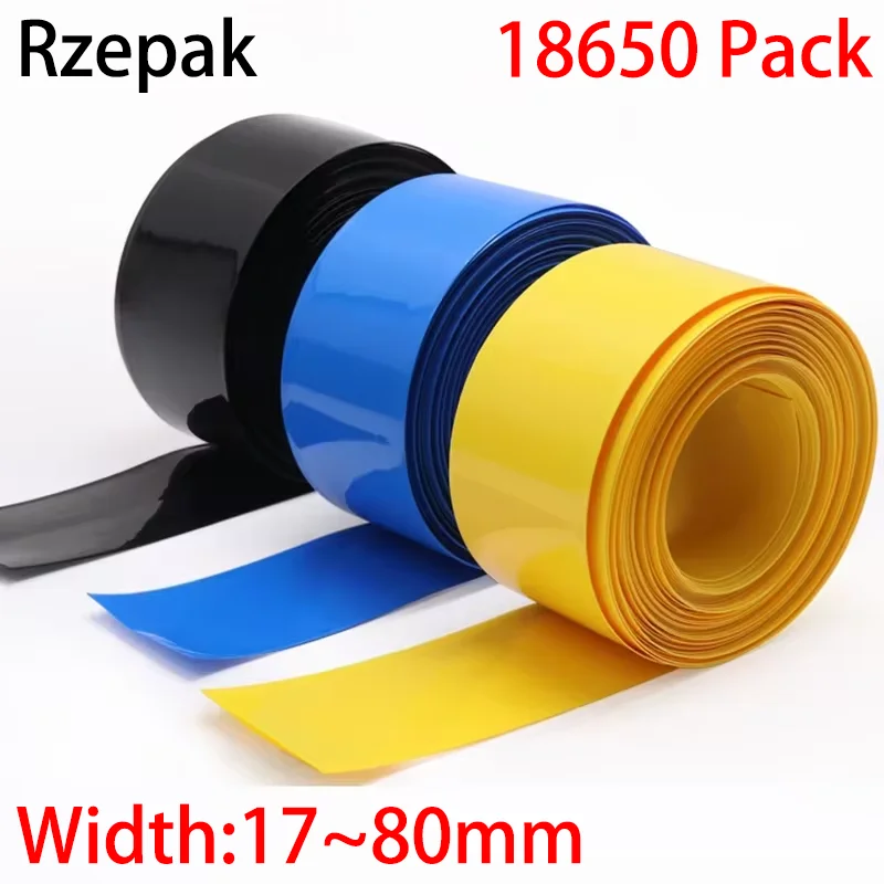 18650 Heat Shrink Lipo Battery PVC Shrink Film Pack Width 17mm ~ 80mm Heat Shrink Insulated Film Wrap lithium Case Cable Sleeve