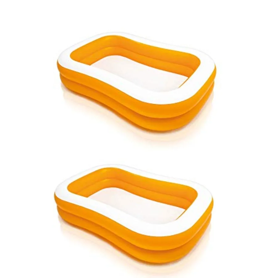 

90in x 58in x 18in Outdoor Inflatable Family Swim Center Orange 2 Pack