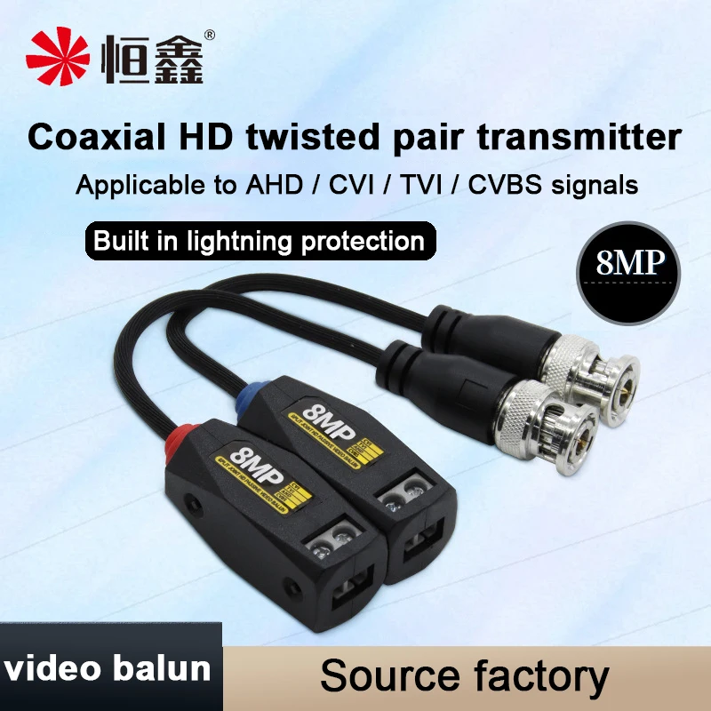 camera de cctv tipo hd montada par ahd cvi tvi balun de video utp 1080p 5mp 8mp 4k bnc para rj45 conversor para cctv 01