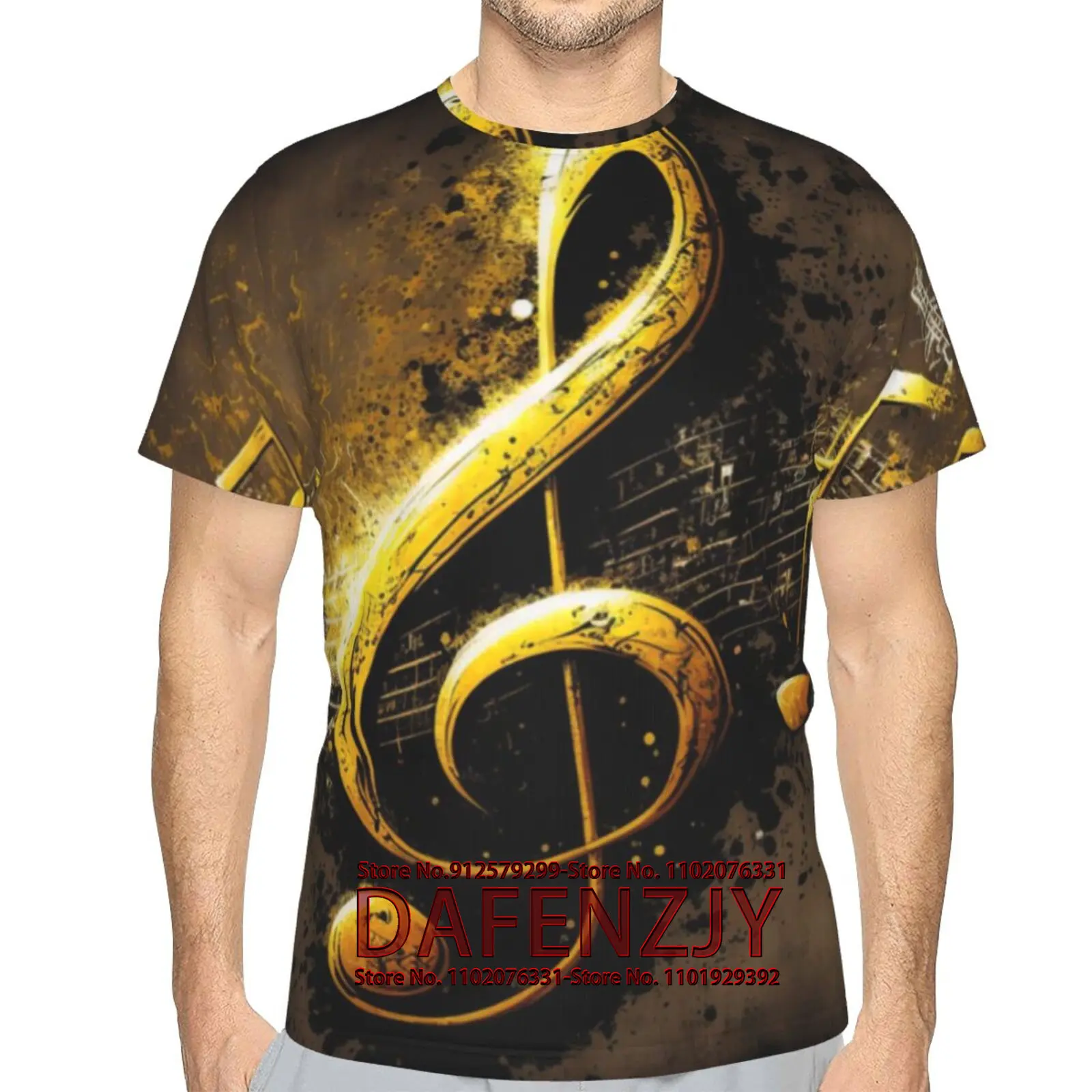 Unisex 3D Music Graphic Print Shirts for Mens Women Casual Short Sleeve Tee Shirts Top
