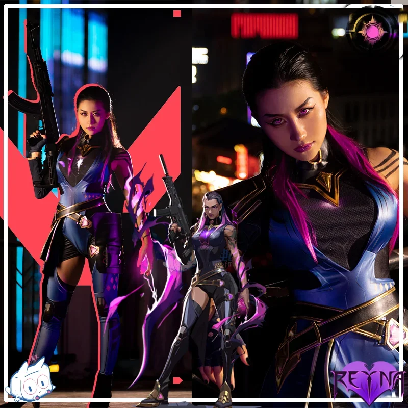 CosplayGame Valorant Reyna Costume Cosplay Scarpe parrucca Zyanya Mondragón Cosplay Gioco di ruolo Uniforme Festa di carnevale di Halloween