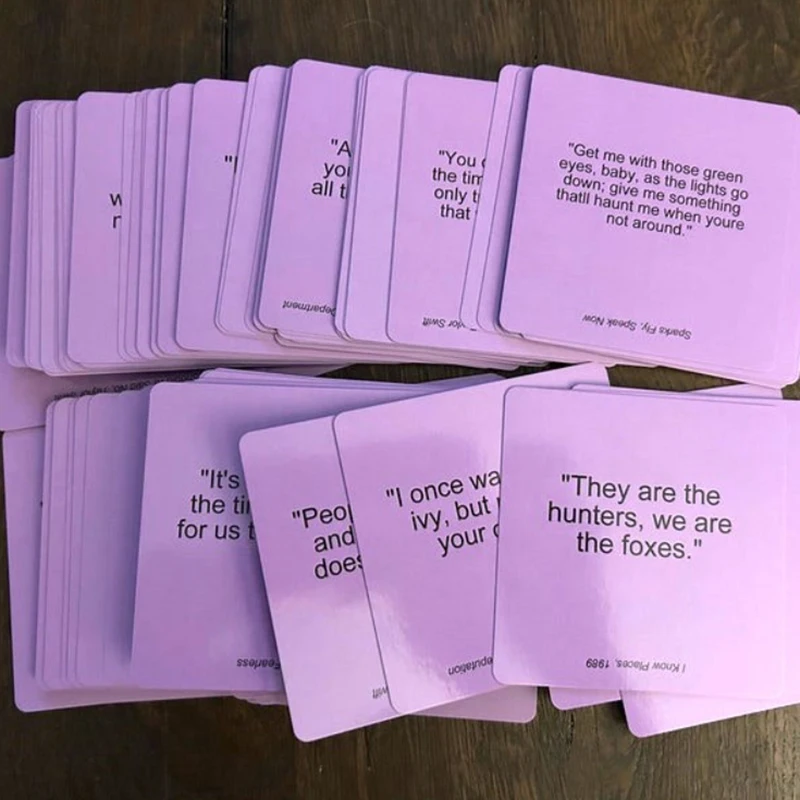 【3CS99】The Ultimate Game Night Delight For All Swftties The Swftie Lyrc Challenge Card Game,Party Supplies Double Sided Cards