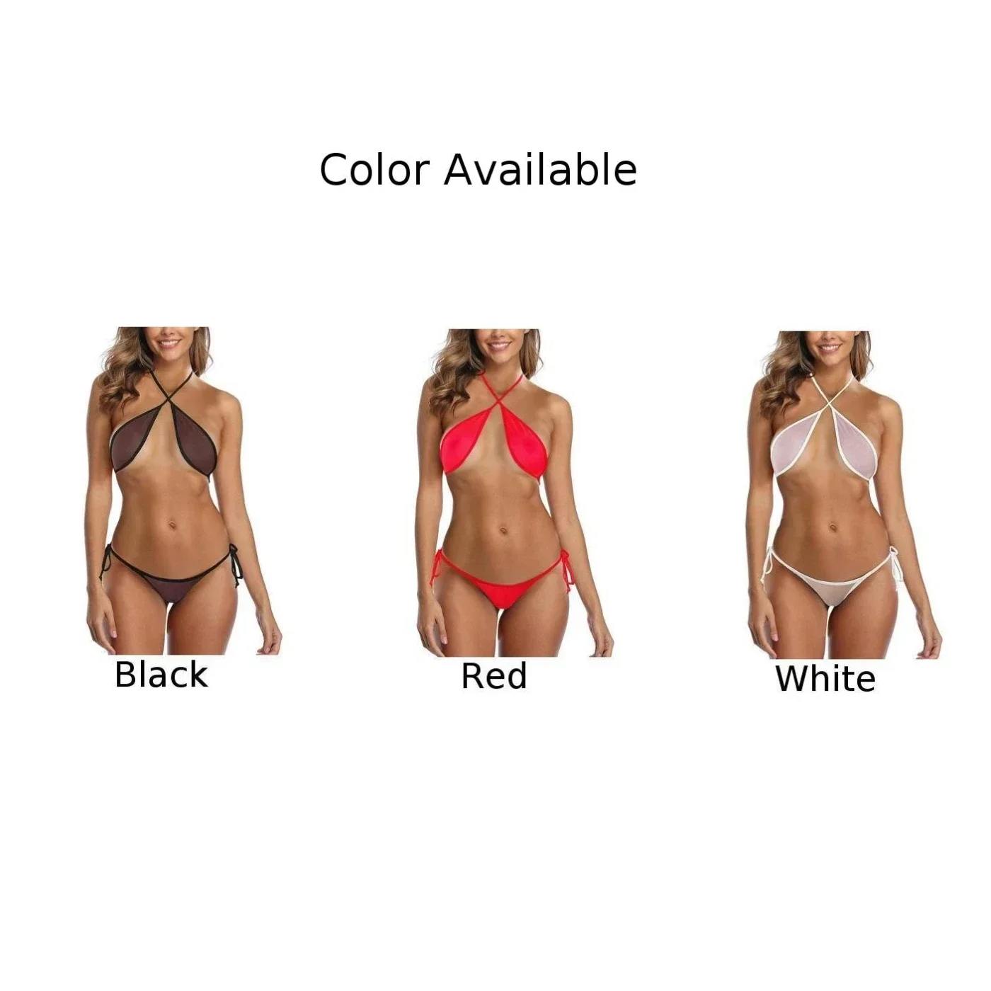 Women Sexy Lingerie Sheer Mesh Bra G-string Thongs Underwear Bikini Sleepwear