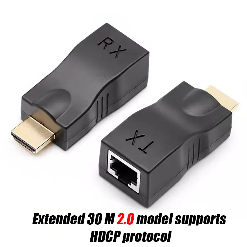 

1 Pair RJ45 4K HDMI-compatible Extender Extension Up to 30m Over CAT5e Cat6 Network Ethernet LAN for HDTV HDPC DVD PS3 STB