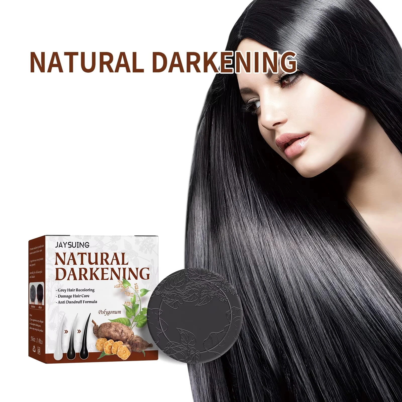 Natural Darkening Black & Thick Hair Shampoo Bar Damage Hair Care Gray White Hair Repair-Unisex Helps Stop Hair Loss