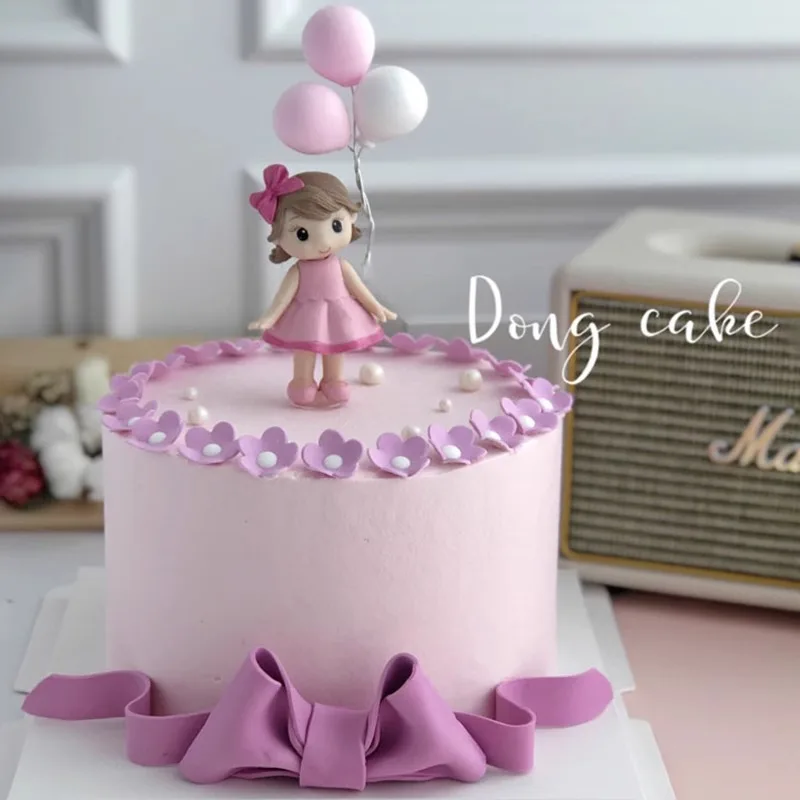 كعكة الأميرة توبر فتاة جميلة مع نجوم القوس لحفلة عيد ميلاد سعيد 1st كعكة الديكور لوازم حفلات استحمام الطفل #2