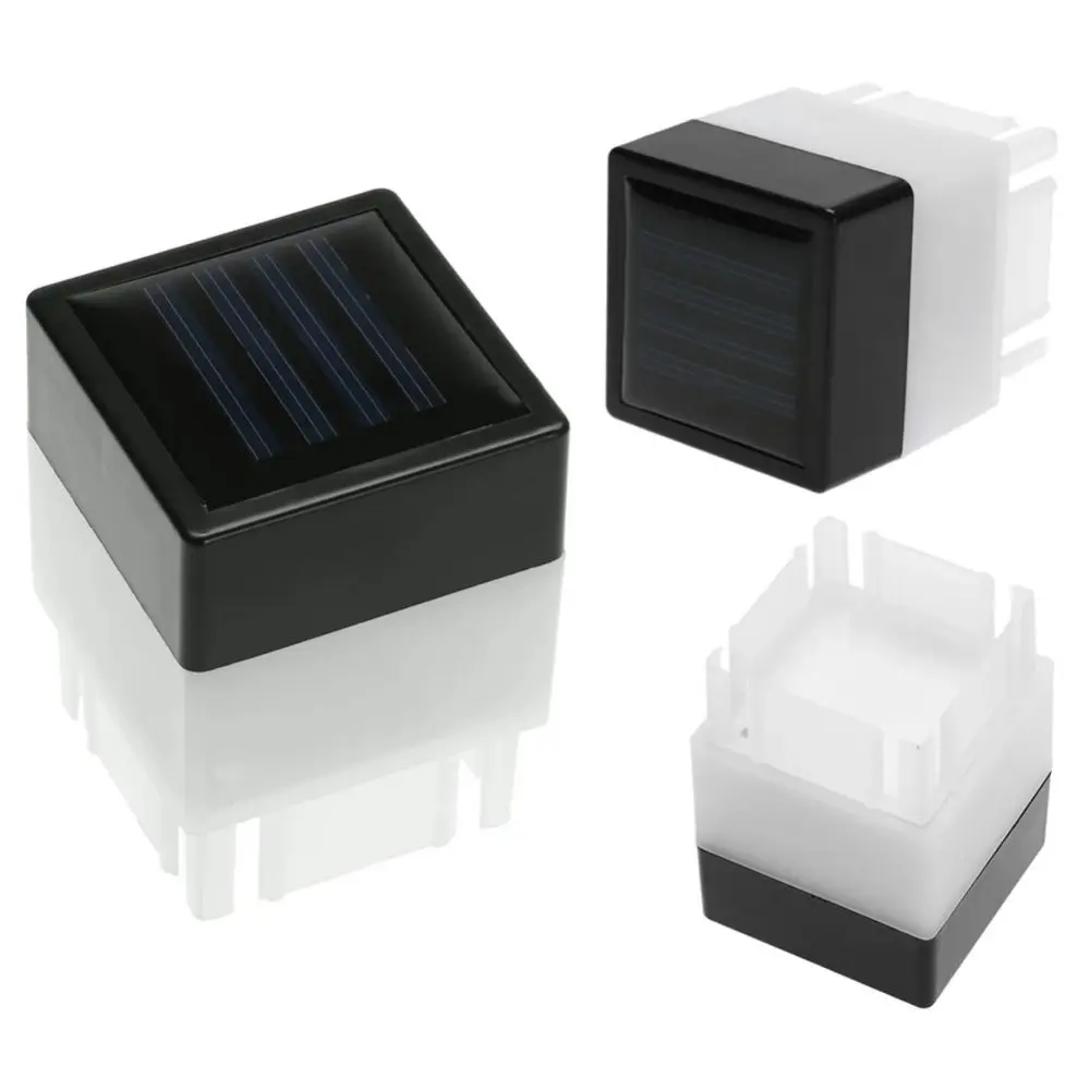 Square Outdoor Solar LED Lamp Waterproof White/Warm Light LED Solar Light Fence Post Pool Garden Lamp Garden Decoration