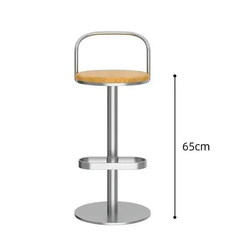 Bar Leather Silver New Stool Adjustable Design Bar Chair with Metal Frame Modern Kitchen Island Counter Stool for Home Bar