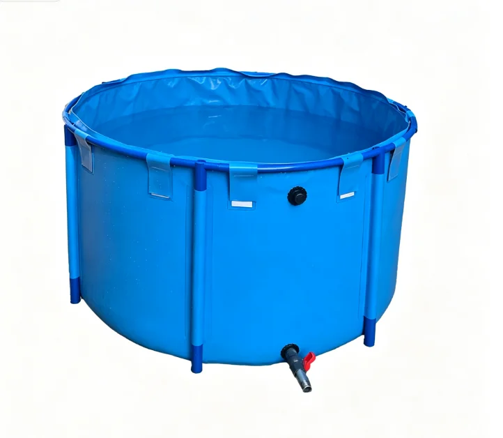 Round Canvas Fish Pond Large Capacity Aquaculture Tank Movable Water Reservoir PVC Collapsible Pool High Density Farming Frame