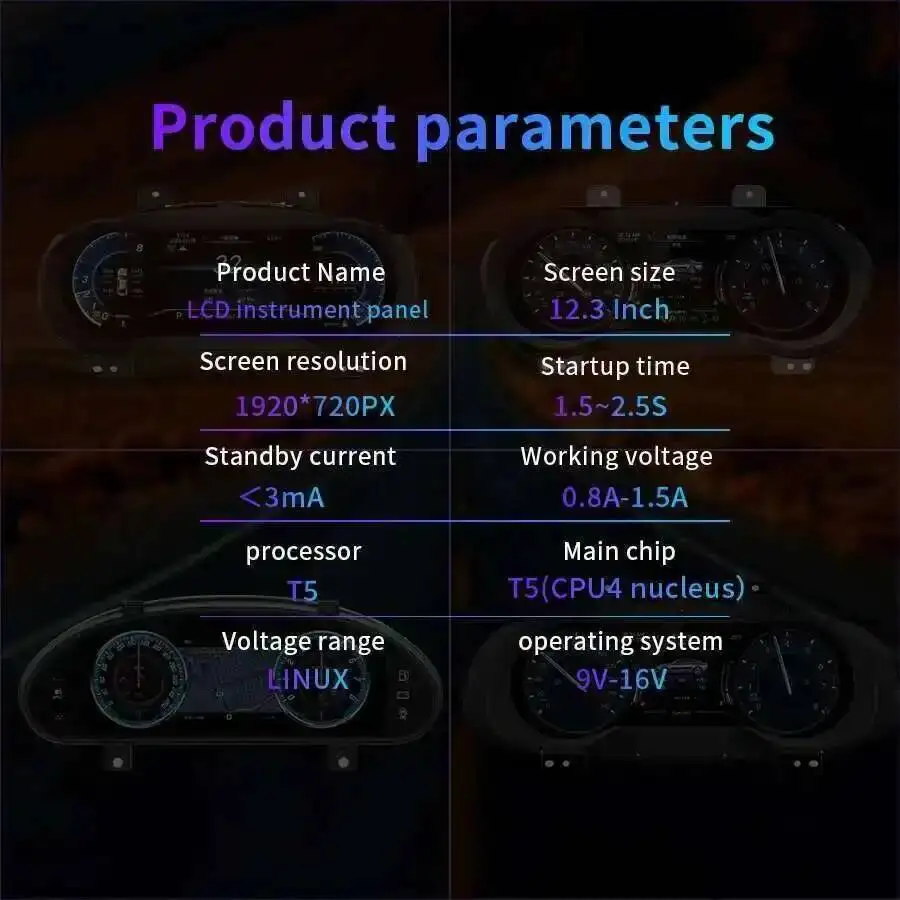 Car For Maserati GranTurismo GT 2004-2015 Smart Cluster LCD Instrument Speedometer Upgrade Map Multiple Colorful High Display