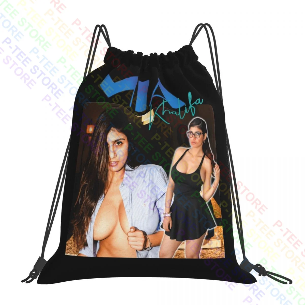 Mia Khalifa Actor Brand Meme Drawstring Bags Gym Bag Newest Beach Bag Gymnast Bag Outdoor Running