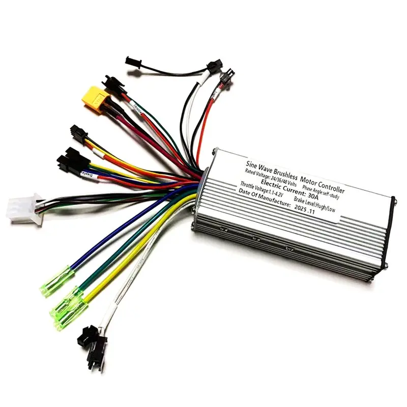AWAH E-Bike Motor Controller 24V/36V/48V 3Mode Sine Wave Brushless 500W 750W 1000W 30A For S866 V889 S966 LCD Meter