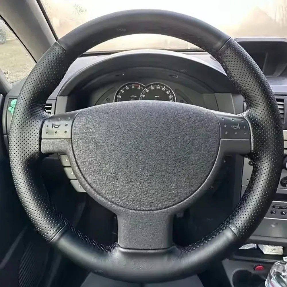 For Opel Corsa C 2000-2006 Combo C 2001-2011 Vauxhall Holden Barina Tigra Hand Stitched Perforated Steering Wheel Leather Cover