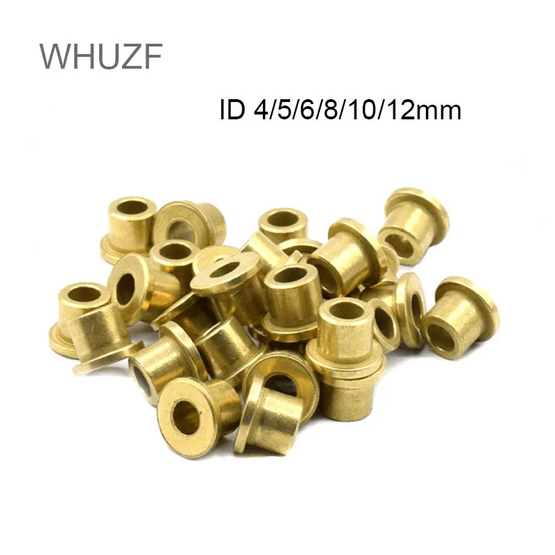 

20PCS ID 4 5 6 8 10 12mm Flanging Self-Lubricating Bearing Powder Metallurgy Oil Copper Bushing Guide Sleeve with Stepped Flange