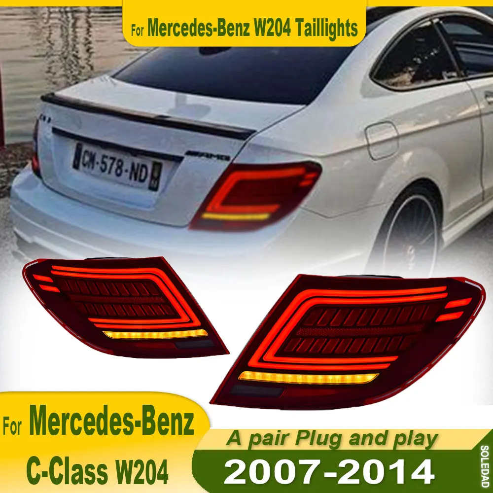 Car Tail Lamp For Mercedes Benz C Class W204 2007 2008 2009 2010 2011-2014 Modified LED Taillight Running Lights Brake Lights