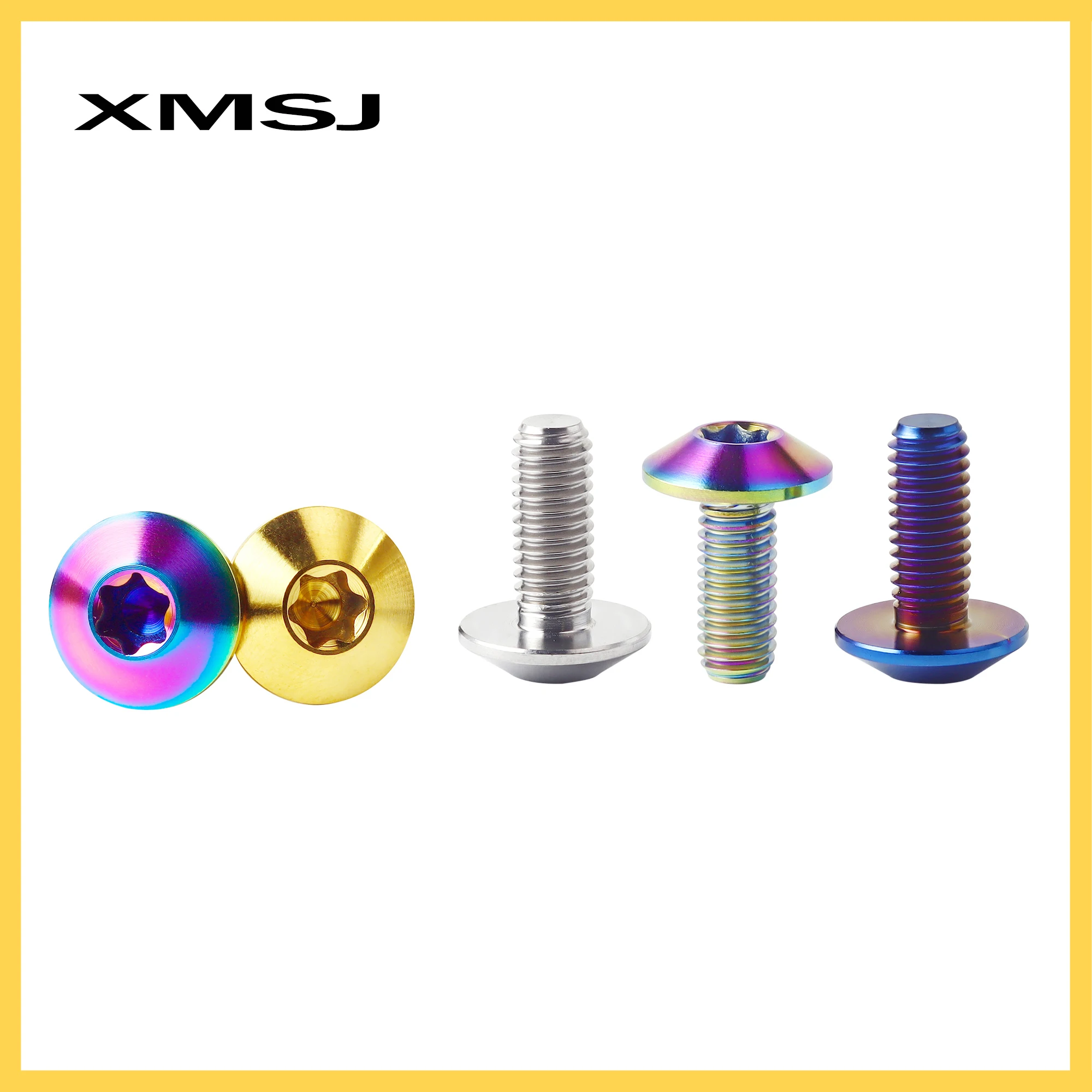 XMSJ M6x15 20mm Titanium Motorcycle Shell Windshield Bolt Fastener Exhaust Pipe Licence Plate Torx Head Screw 5pcs