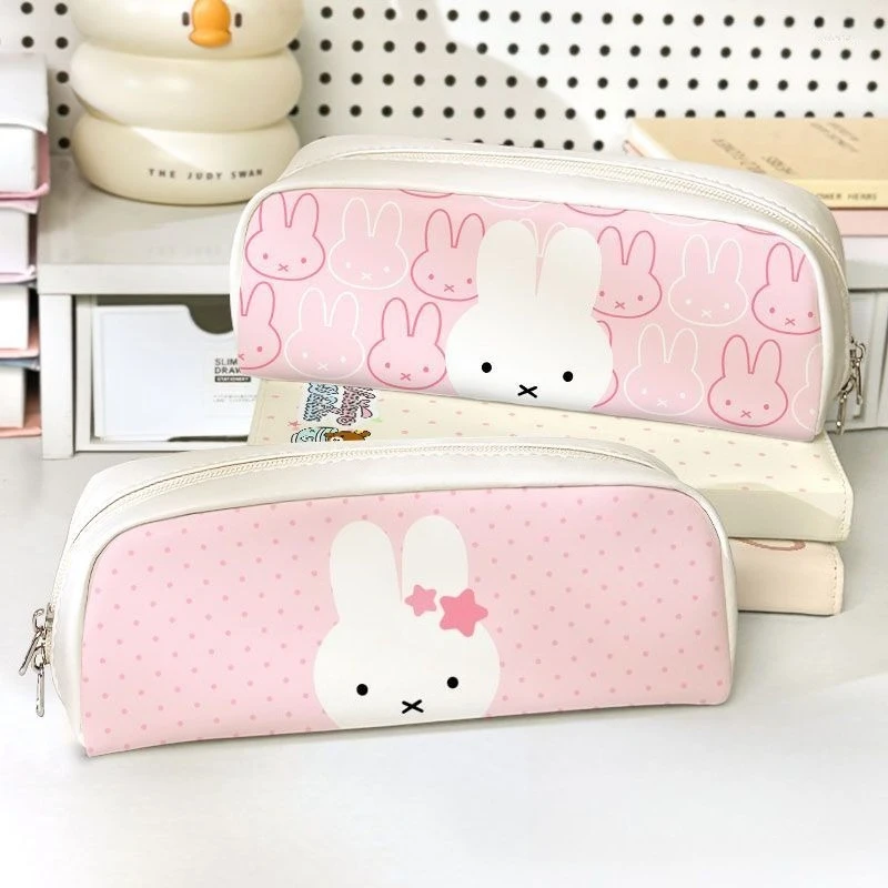 Cartoon Kawaii New Style Pencil Case Large Capacity Good Looks Waterproof Simple Stationery Practical Student Storage Bag Miffy