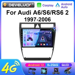 Radio Multimedia con Android 12 para coche, reproductor de vídeo con Carplay, estéreo, 2 Din, para Audi A6, C5, 1997-2004, S6 2, 1999-2004, RS6 1, 2002 - 2006