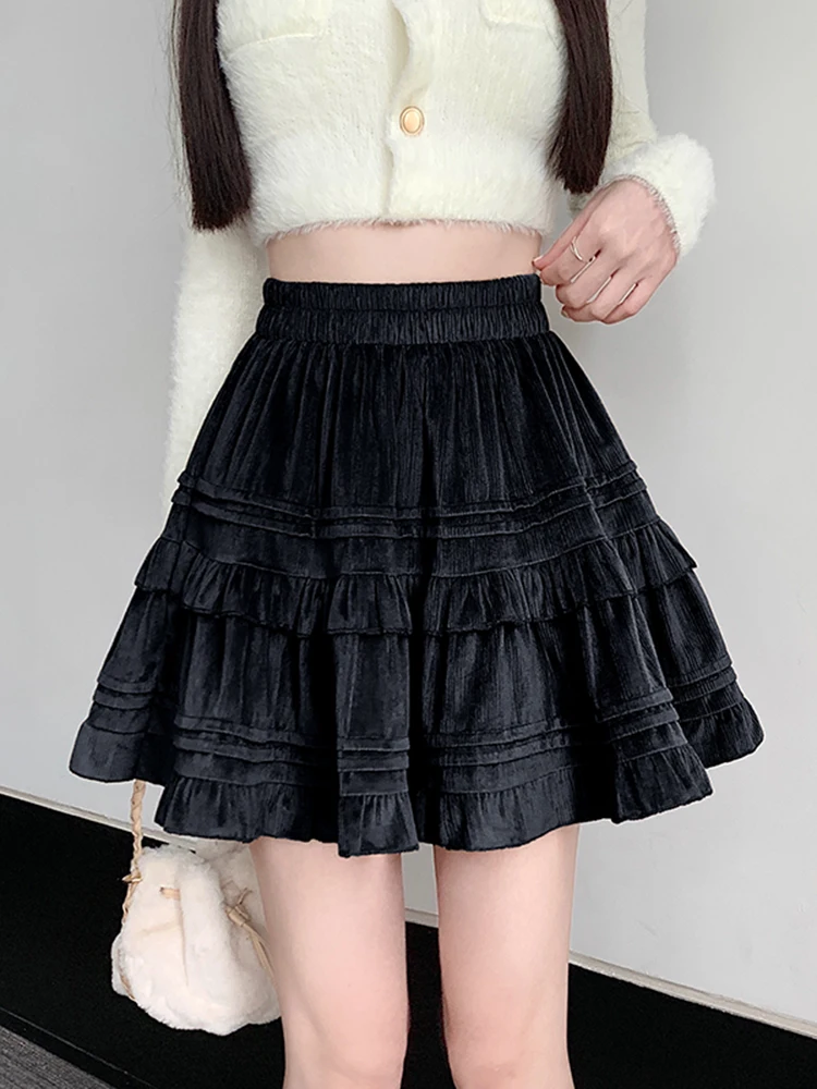 

Corduroy High Waist A-Line Skirt Women's Autumn 2025 New Anti-Light Fluffy Skirt Slimming Skirts