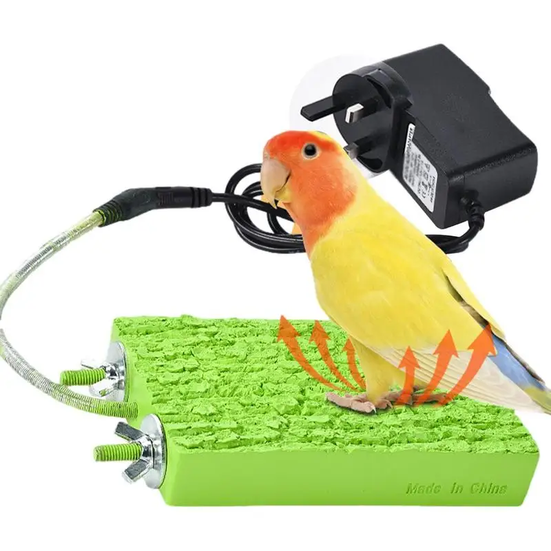 Bird Heater For Cage Thermo Perch Parrot Heater Bird Warmer Stand Anti Bite Bird Heater Snuggle Up Automatic For Cockatiels