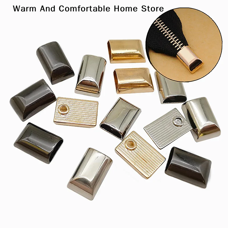 【SE】10Pcs Metal Zipper Stopper Zipper Tail Clip Stop Tail Plug Head With Screw Diy Sewing Leather Hardware Craft