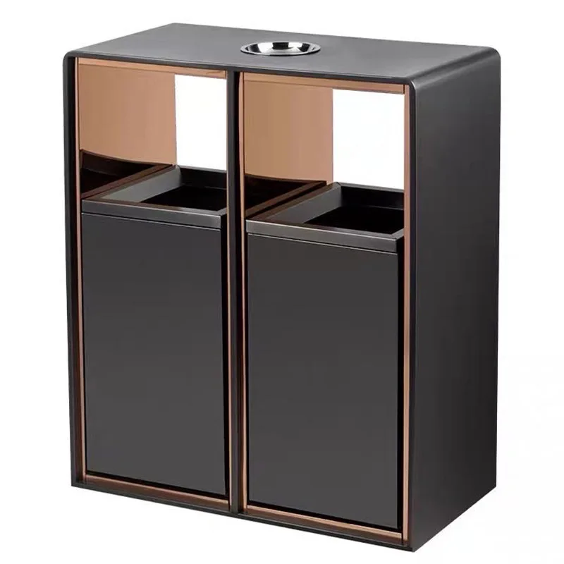 

Stainless steel, trash can, hotel, dedicated, lobby, elevator entrance, outdoor, classification, trash can, vertical
