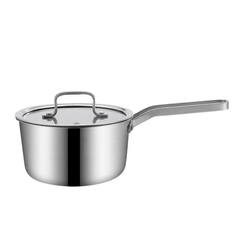 

Soup Pot 304 Stainless Steel Milk Pan 5 Layers Steel One Piece Die-casting Suitable for Baby Supplement Pot Steamer Milk Pot