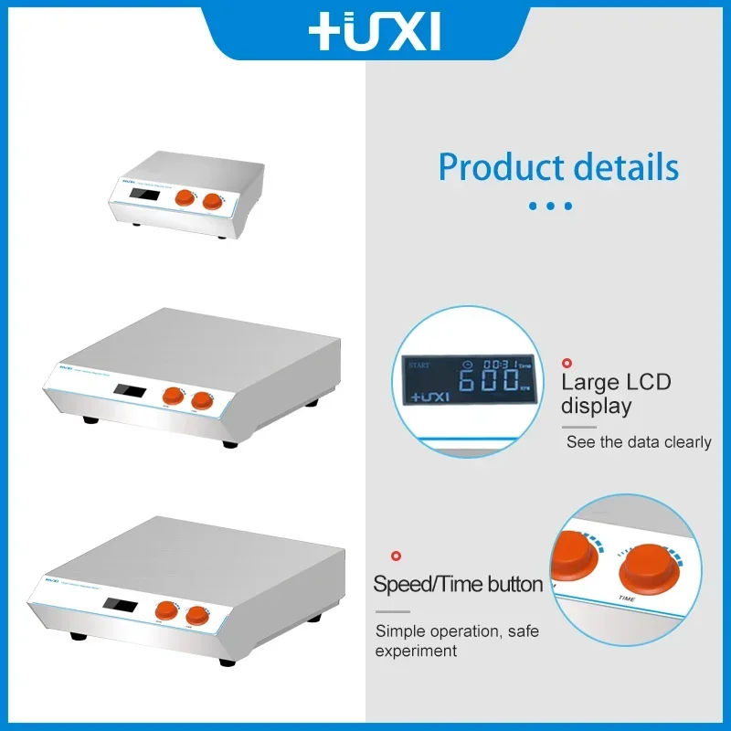 2025 Prodotti Premium Produttore Miscelatore magnetico HUXI Miscelatore con agitatore magnetico da laboratorio digitale da 40 litri Sti magnetico in acciaio inossidabile