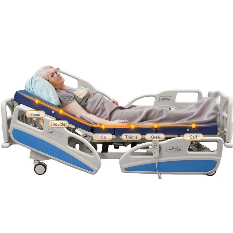 

High Level Hospital Clinical Medical Equipment Electric 5 Functions I Nursing Patient Bed For Hospital