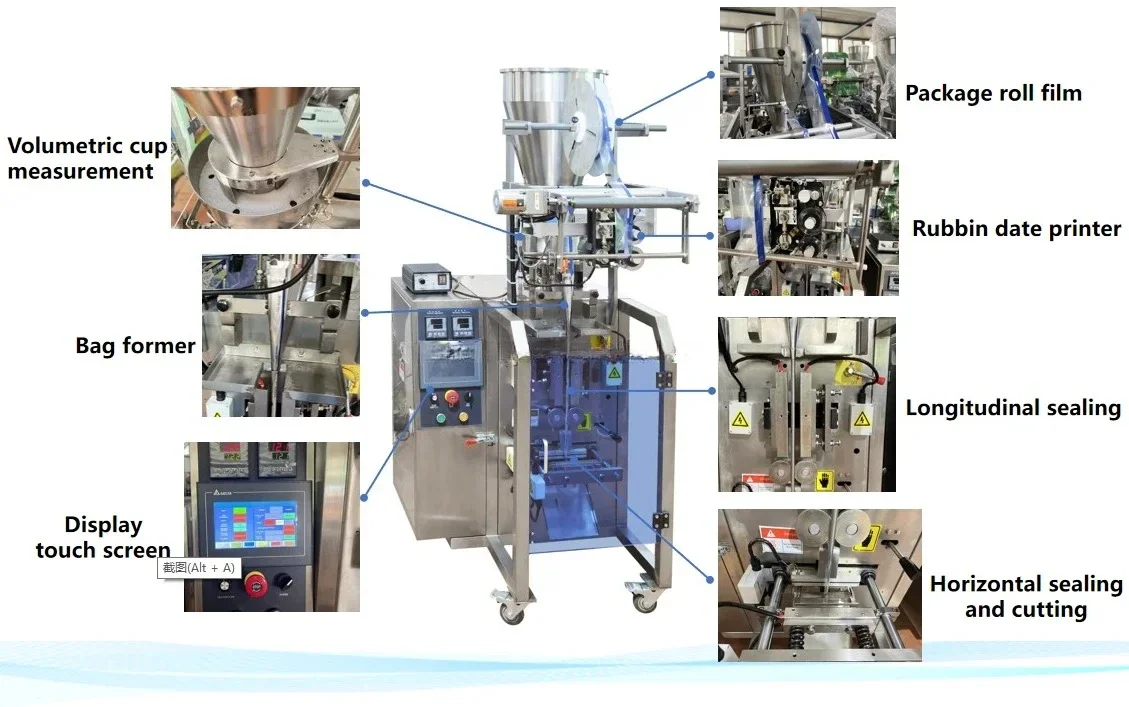Automatic Sugar Spice Salt Packing Machine Small Sachet Paper Desiccant Particles Packaging Machine