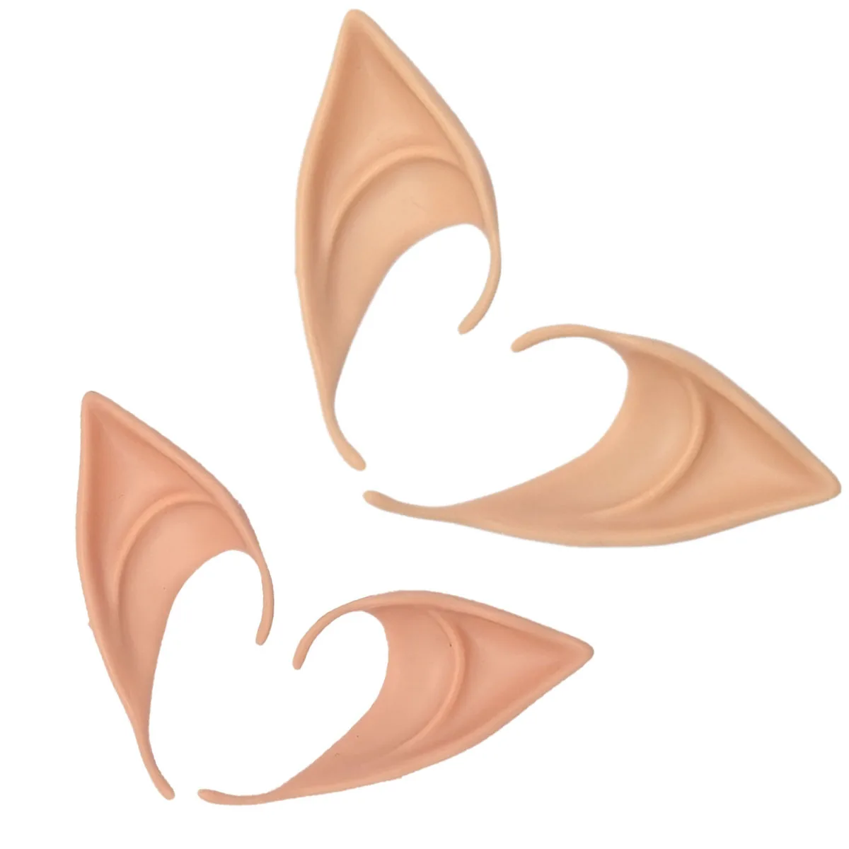 A24U 2 paires PVC fée Pixie fausses oreilles d'elfe masque d'halloween nouveau masque de fête effrayant Halloween décoration oreilles prothétiques pointues douces