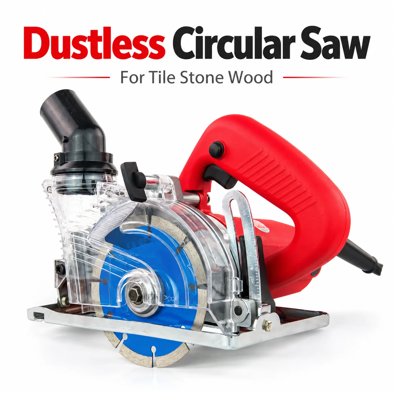 AOLIVIYA 1800W Dustless Circular Saw 125mm Tile Cutter Stone Cutter 45 Degree Bevel Quartz Wood Cutter Vacuum Dust Collection