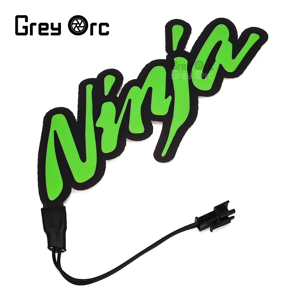 لكاواساكي نينجا 250 400 650 1000 SX ZX 6R 10R دراجة نارية LED الباردة ضوء التصحيح هدية الجسم ملصق شعار الديكور مصباح فلاش