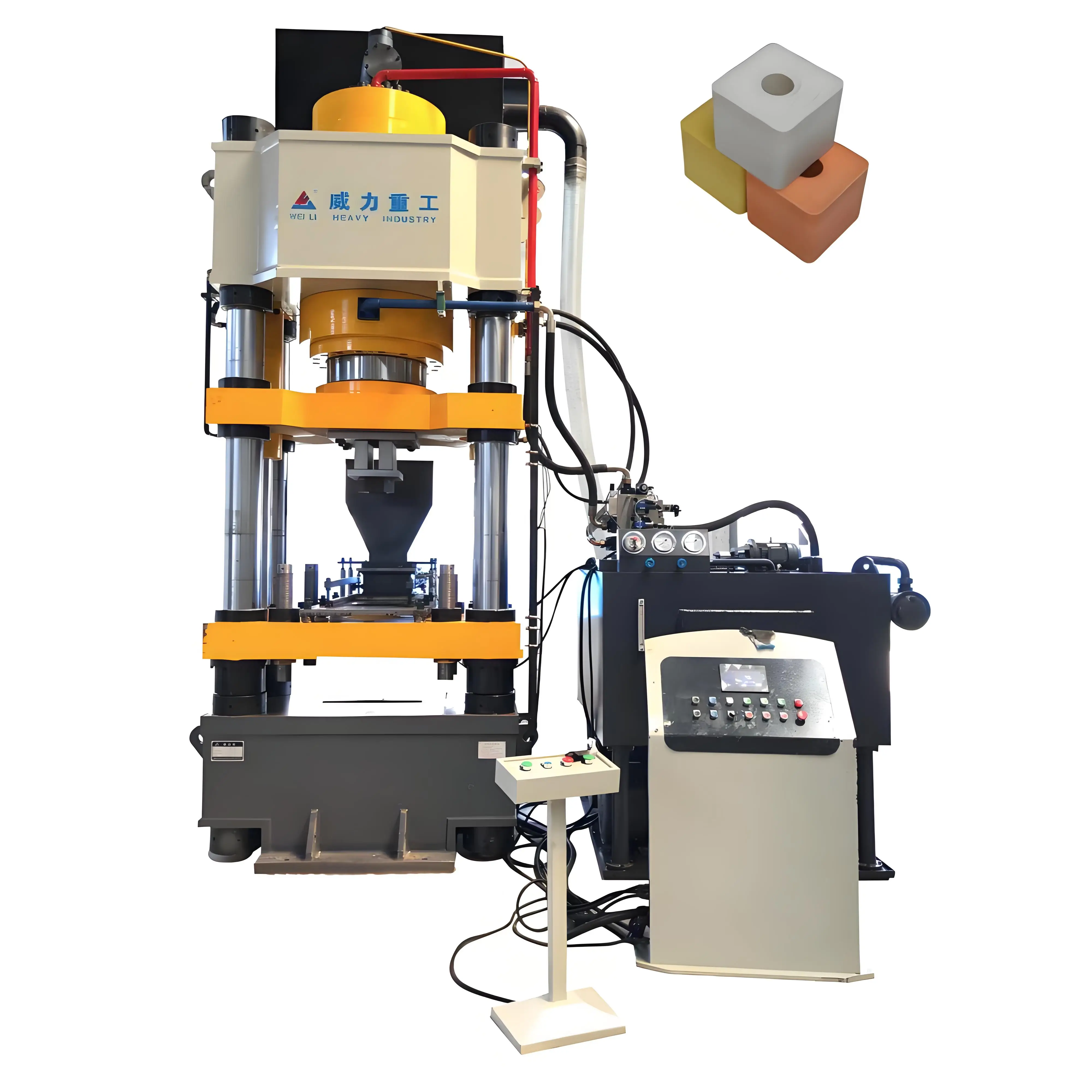 Factory Sales YW79-500T Automatic Feeding Four Beam Four Column Hydraulic Press for Animal Lick Salt Brick and Powder Forming