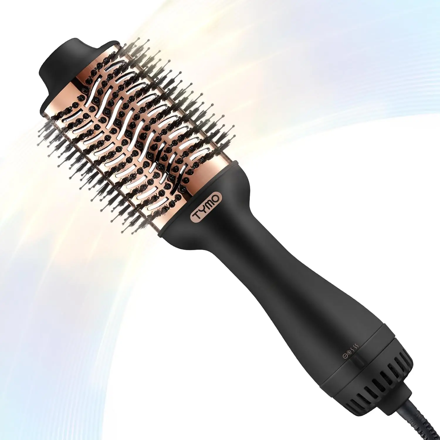 4-in-1 Hair Dryer Brush Blow Dryer & Styler, Ionic Titanium Hot Air Straightener Volumizer for Frizz-Free Blowout, Gold