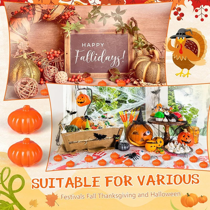 20/30 Stück Mini-Kürbis-Kunststoff, künstliches Gemüse für Ernte, Herbst, Party, Heimdekoration, Weihnachten, Esstisch, Mitteldekoration – Detail 8