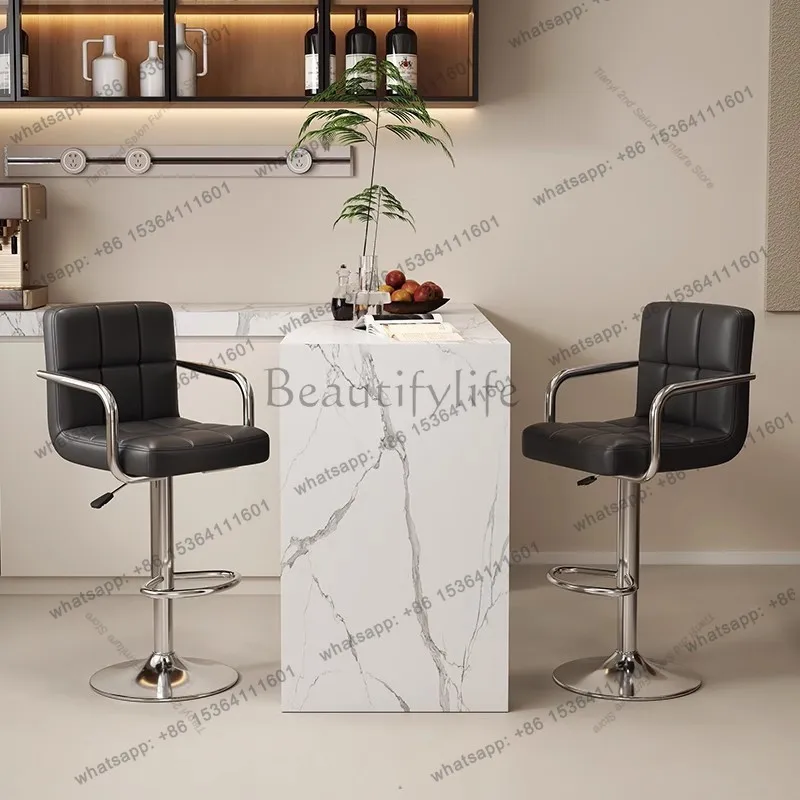 Factory Direct Sales Modern Minimalist Swivel Bar Stool Nordic Creative High End Height Adjustable Bar Stool With Footrest Comme