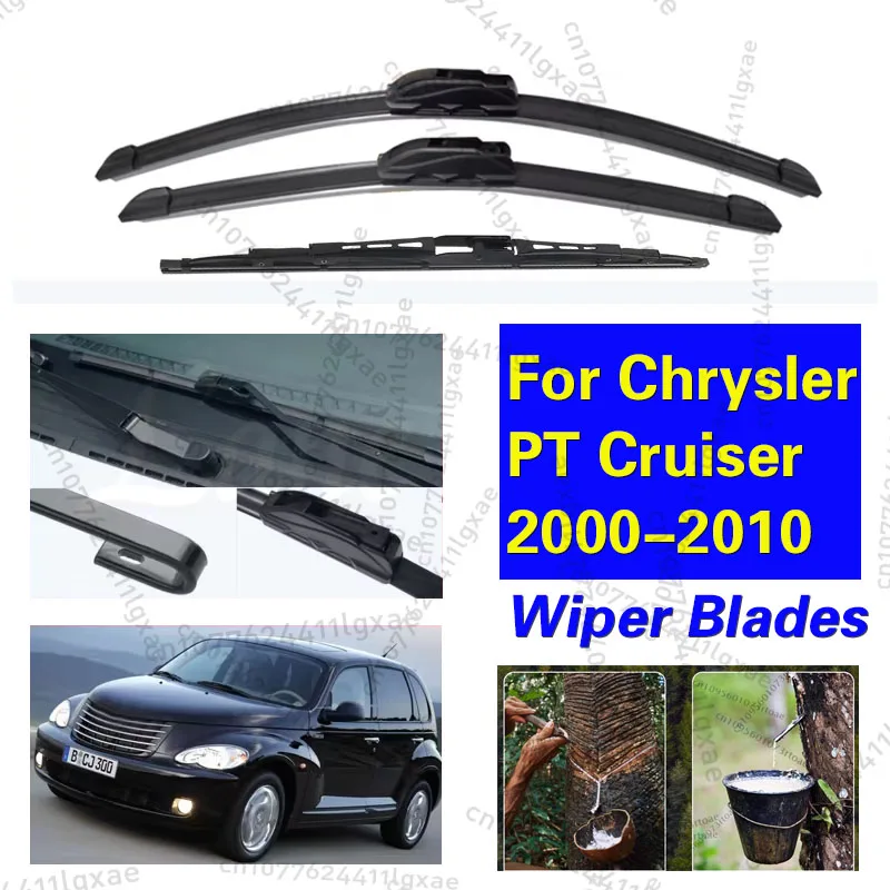 

For Chrysler PT Cruiser Front Rear Wiper Blades Brushes Cutter Accessories J U Hook 2000-2010 2000 2001 2002 2003 2004 2005 2006