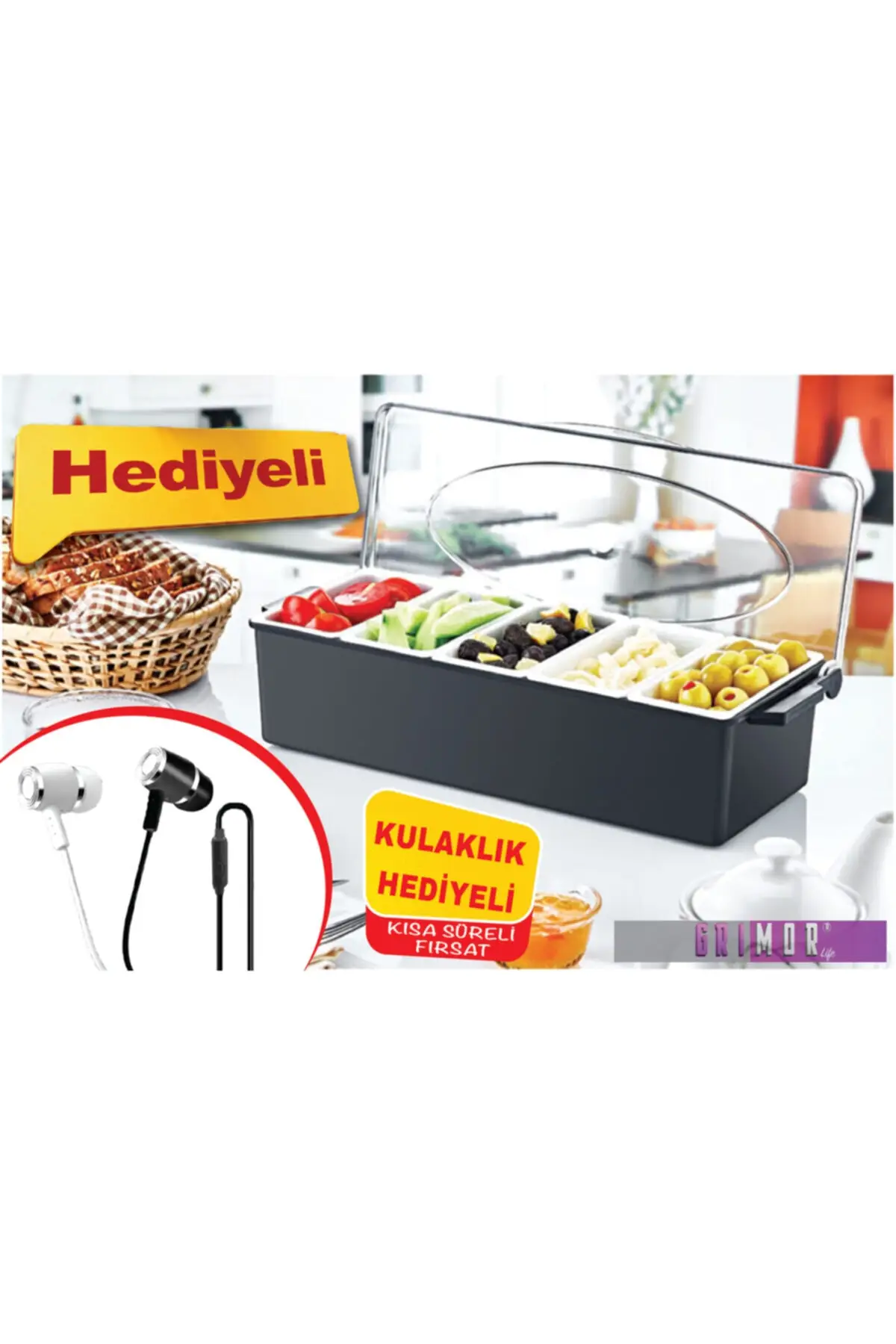 Soporte de desayuno de plástico de 5 cuencos con tapa elegante útil Majestic elegante deslumbrante adornado 2022 modelo de tendencia