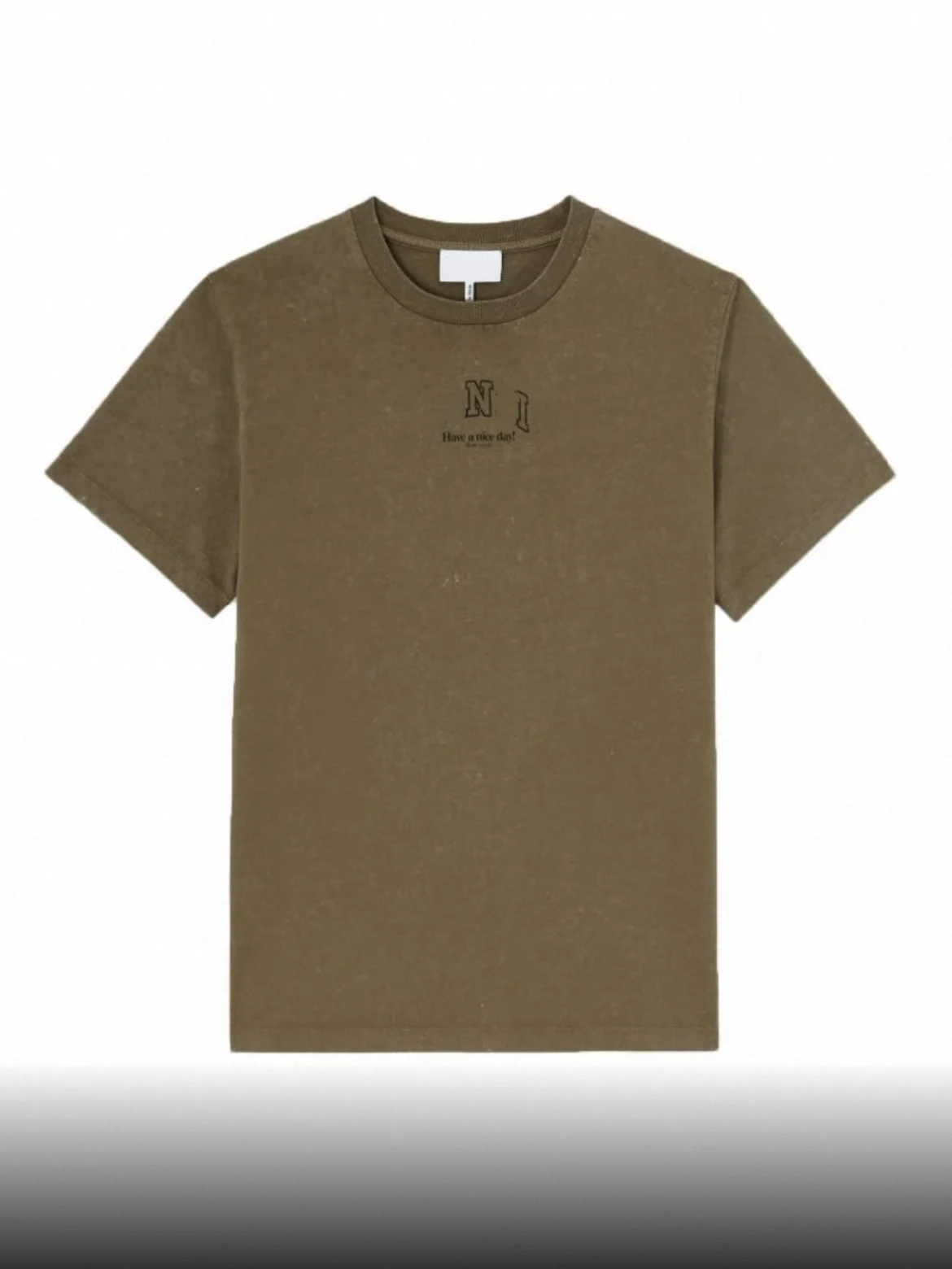 

Heidd Simple Letter Print round Neck Short Sleeve T-Shirt Coffee Color Vintage Style Women's Cotton Top Spring Summer