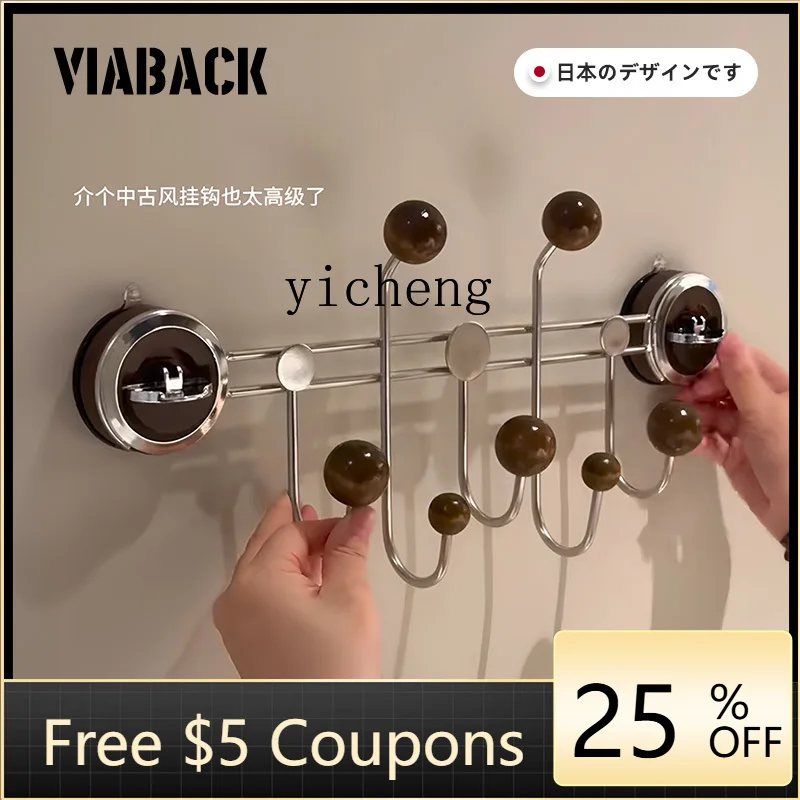 

YFY Hook No-Drill Wall-Mounted Clothes Hook Strong Load-Bearing Entryway Door Wall Storage Clothes Hanger