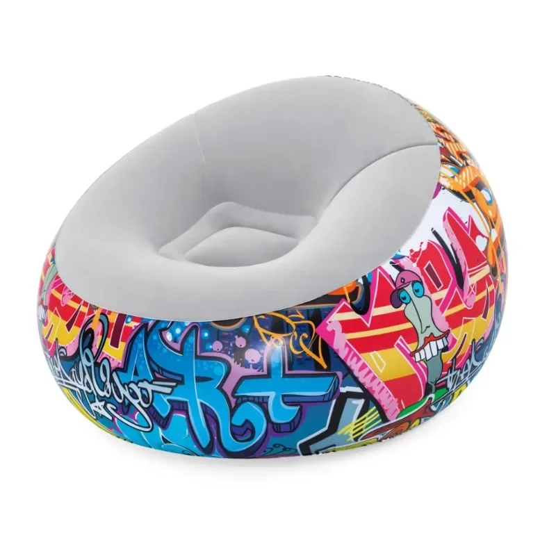 Modern Indoor Comfortable Inflatable Graffiti Air Chair Foldable Portable Sofa Furniture