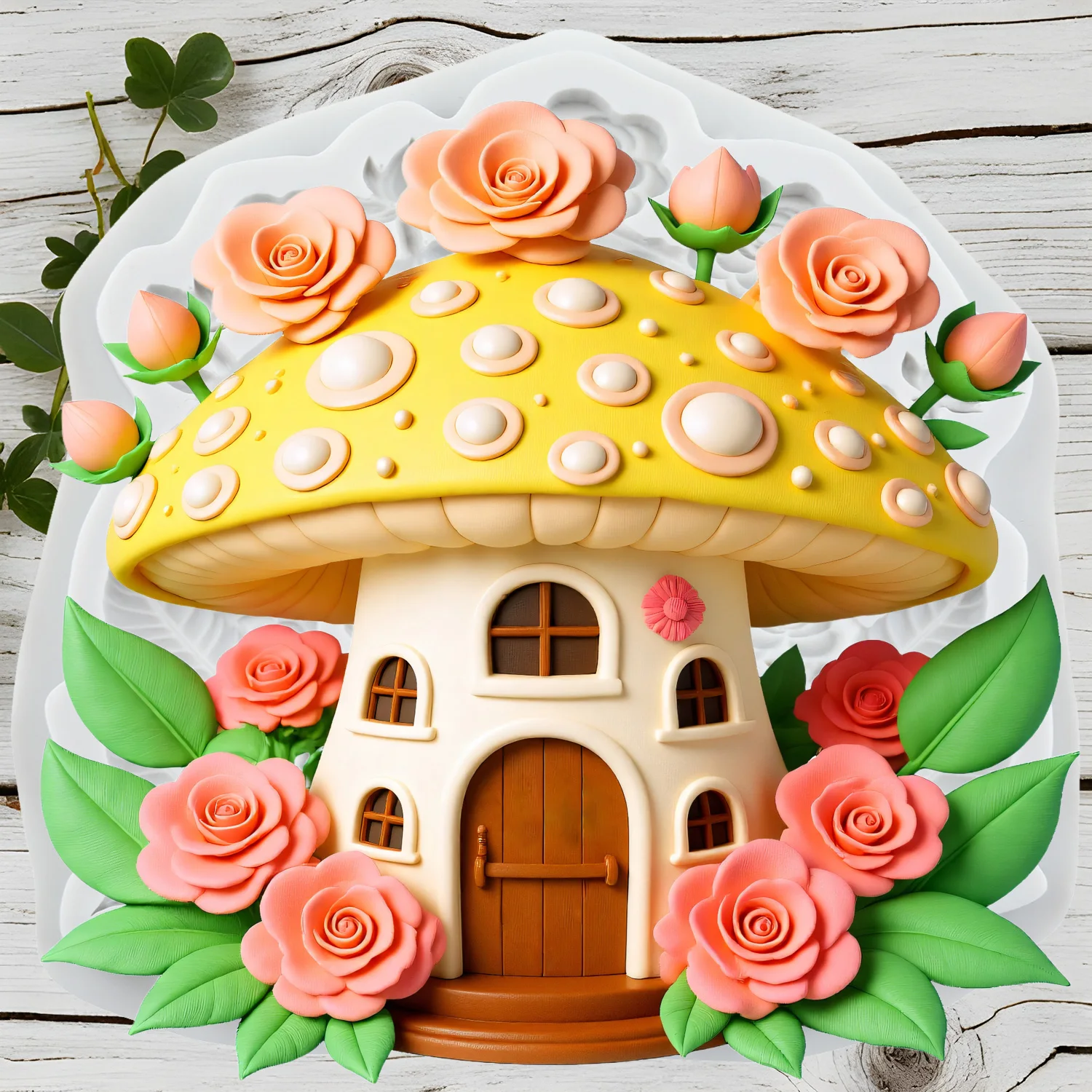 Mushroom House Silicone Molds Fondant Cake Decorating Tools Cupcake Topper Chocolate Candy Sugar Craft Gum Paste Polymer Clay