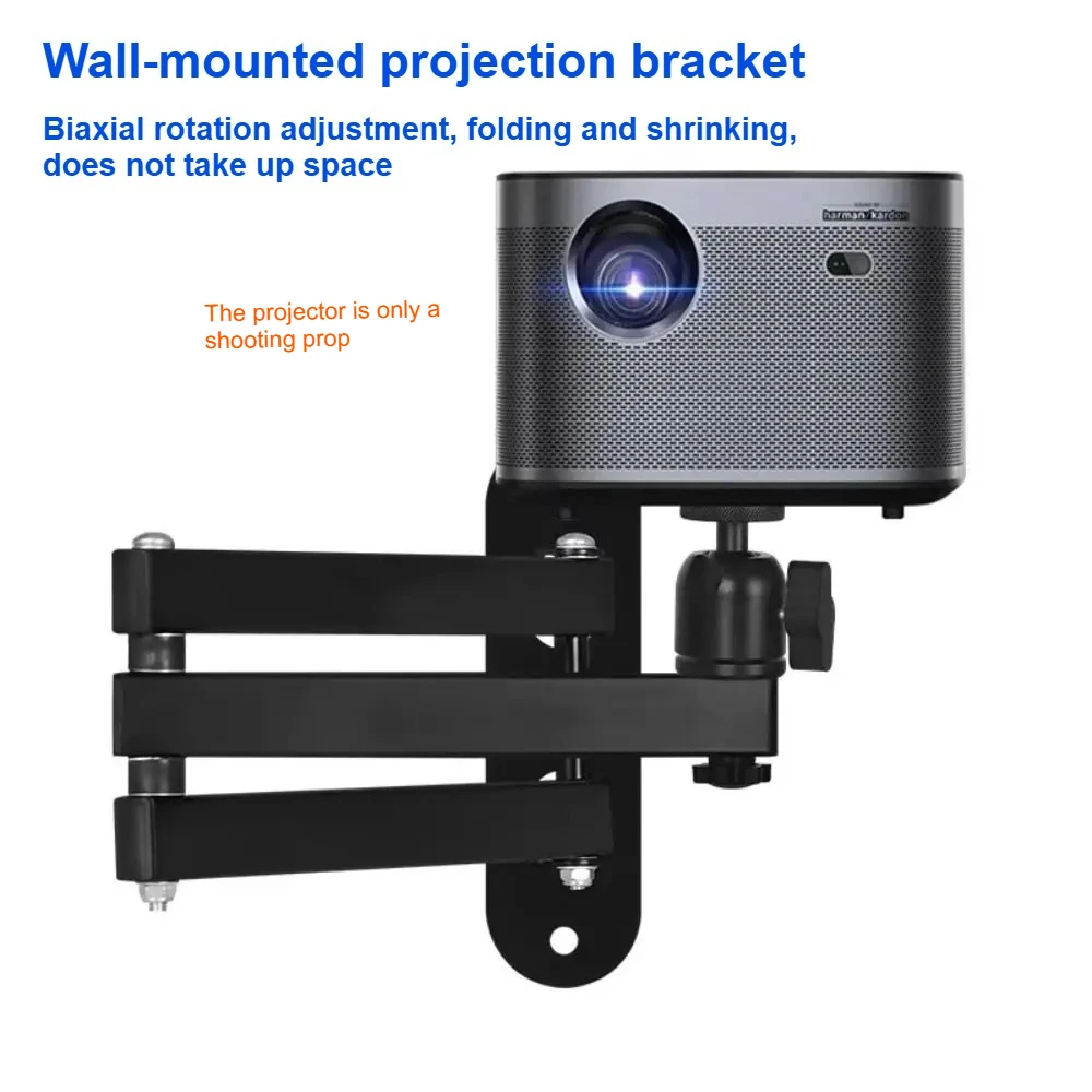 Multi-angle Adjustable Projector Stand 360 Degrees Rotation Carbon Steel Wall Mounted Bracket Sturdy for XGIMI/JMGO/Xiaomi