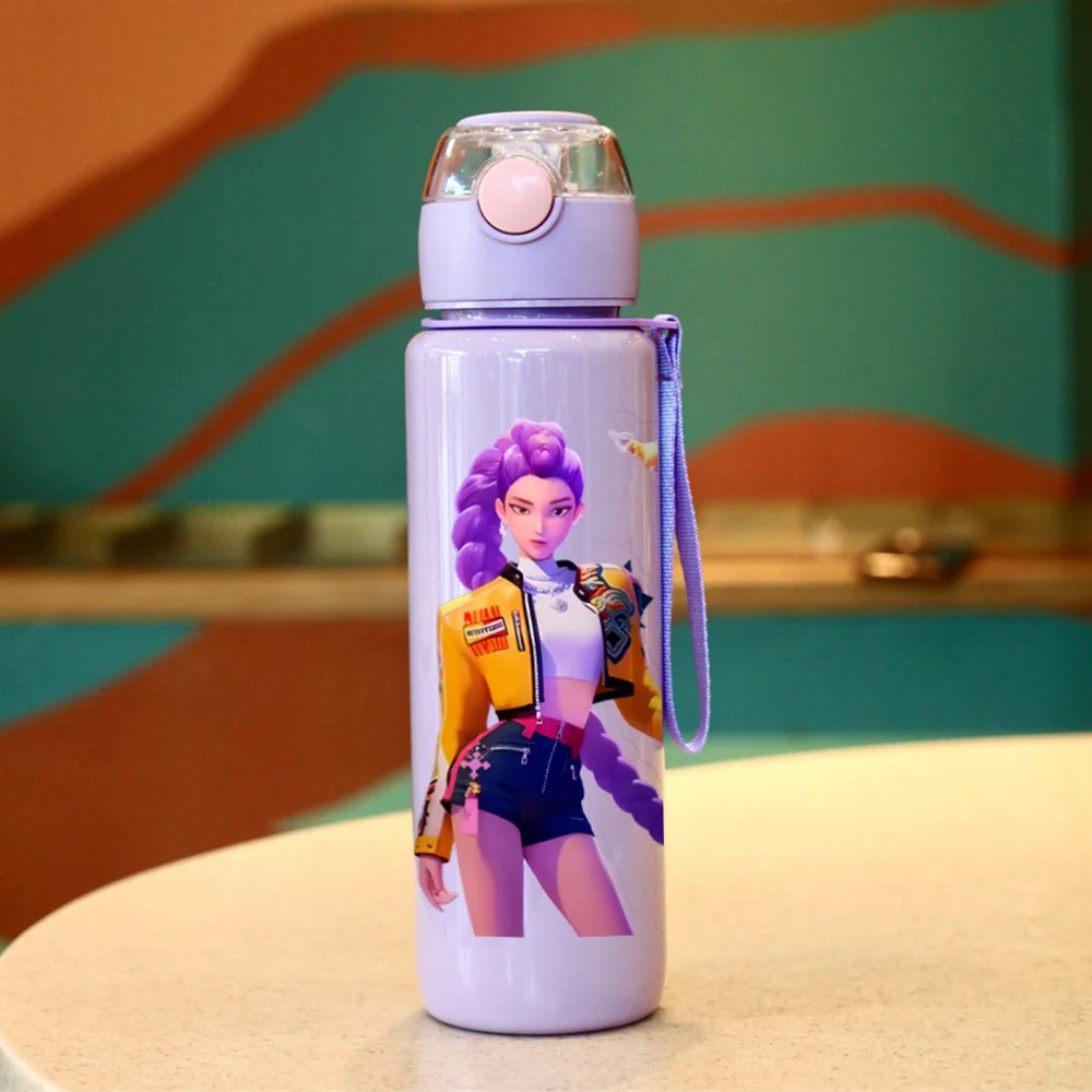 Cartoon Pretty Girl Pattern Water Cup, 3D Printed Pattern, Fade-Resistant, Popular Movie Pattern, Essential for Sports and Fitne image 3