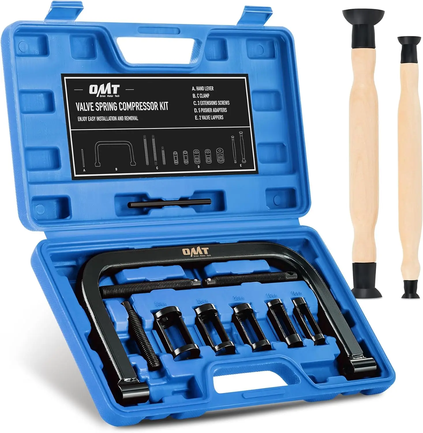 

Комплект компрессора с клапанной пружиной, 10 предметов с C-образным зажимом, цанговые адаптеры, удлинители, рычаг для автомобиля, мотоцикла, квадроцикла, небольшого двигателя