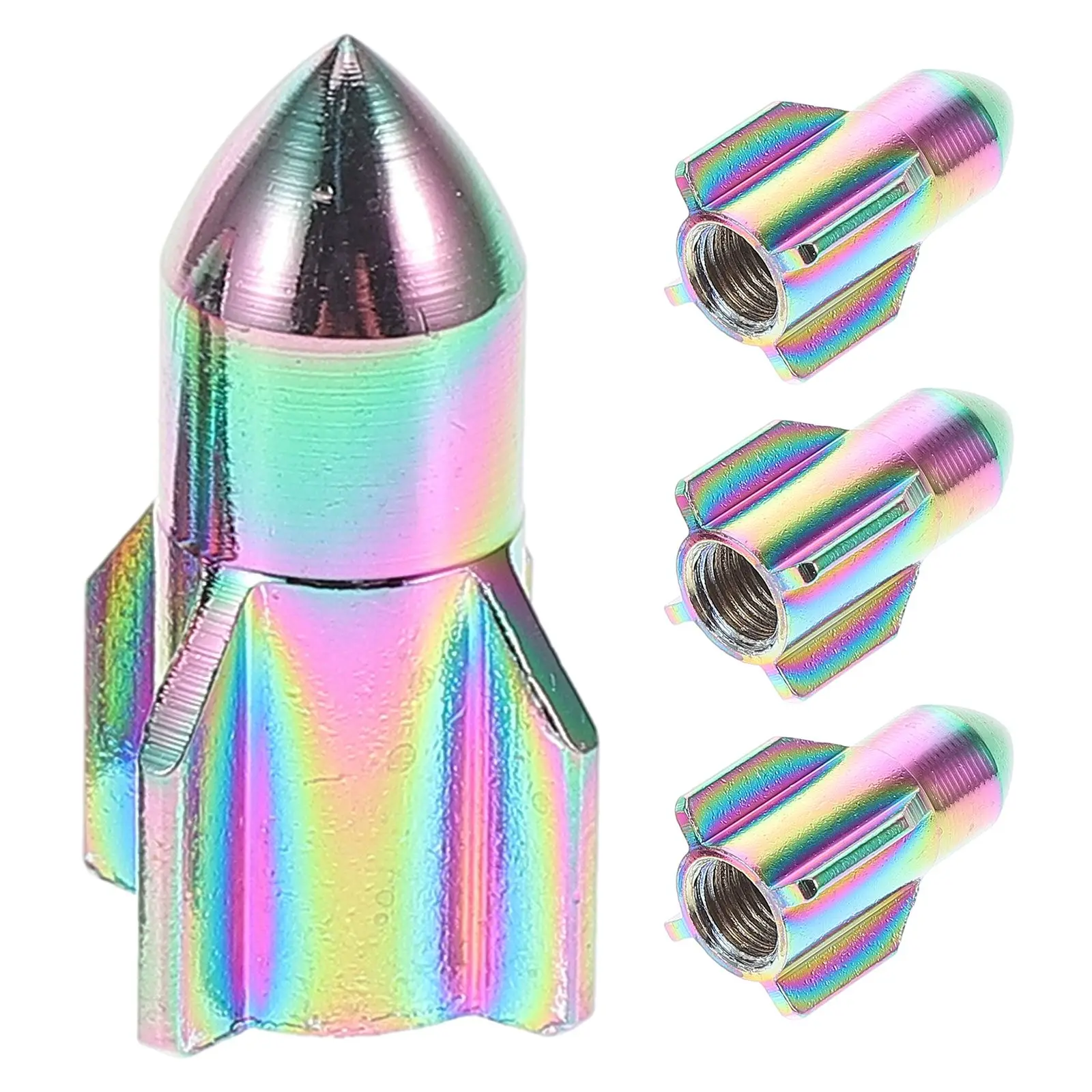 

4Pcs Aluminum Alloy Rocket Shape Tire Valve Caps Universal Car Motorcycle Bicycle Valve Stem Caps Rim Valve Cover Caps